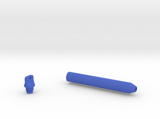 Smooth Marker Pen Grip - medium with button in Blue Processed Versatile Plastic