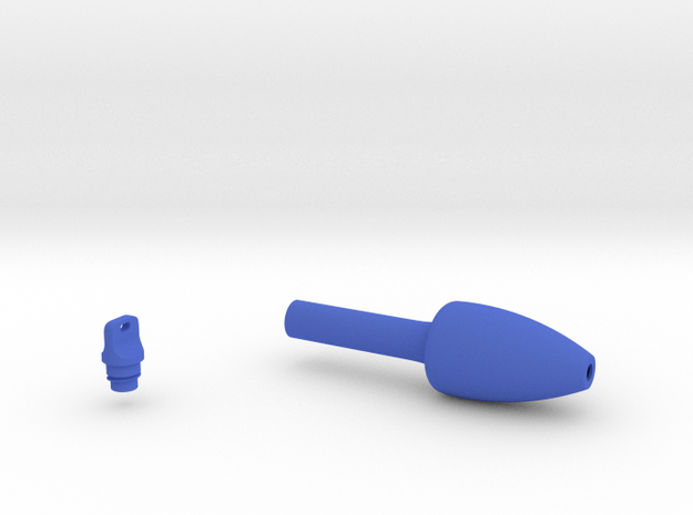Smooth Conical Pen Grip - medium without button in Blue Processed Versatile Plastic