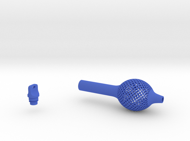 Textured Bulb Pen Grip - medium without button in Blue Processed Versatile Plastic