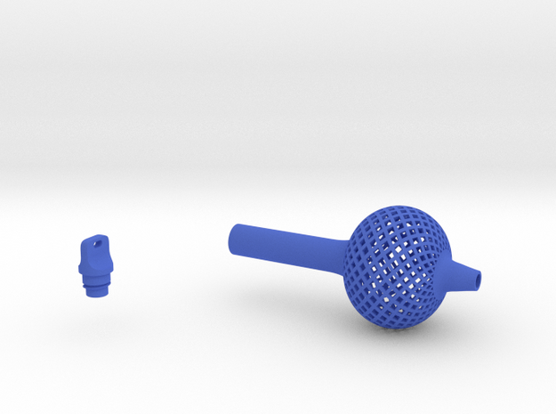 Textured Bulb Pen Grip - large without button in Blue Processed Versatile Plastic
