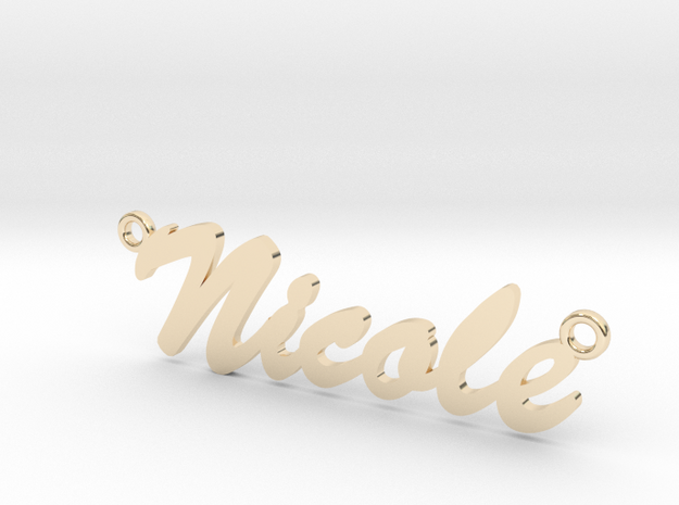 Nicole Name Pendant with 2.5 mm bail in 14K Yellow Gold