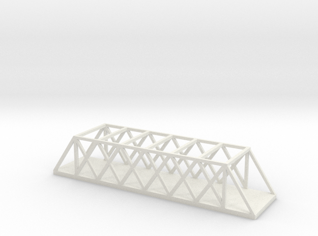 1/350 Scale Quadrangular Warren Truss Bridge in White Natural Versatile Plastic