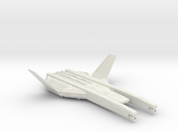 Aerial Flying Transport_enclosed guns v1 in White Natural Versatile Plastic