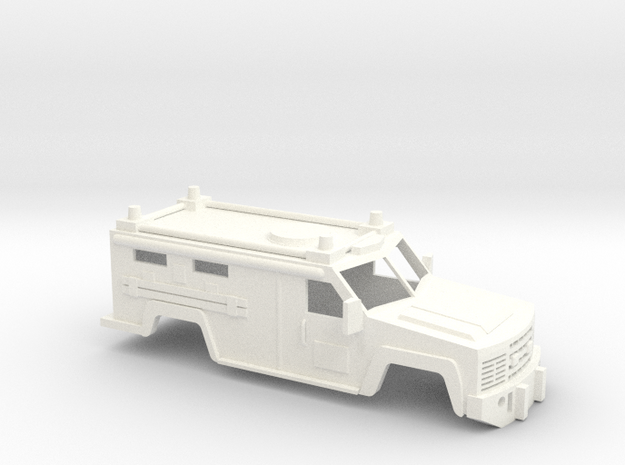 1/64 Armored Truck Body in White Premium Versatile Plastic