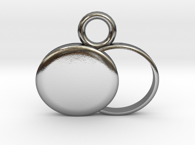 Eclipse Pendant 15x12mm in Polished Silver