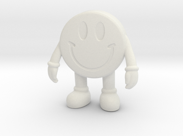 E Man / Smiley MAN Pill Character in White Natural Versatile Plastic