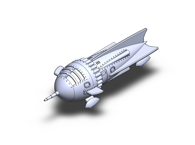 Flash Gordon Zarkov rocket ship in Tan Fine Detail Plastic: 1:400