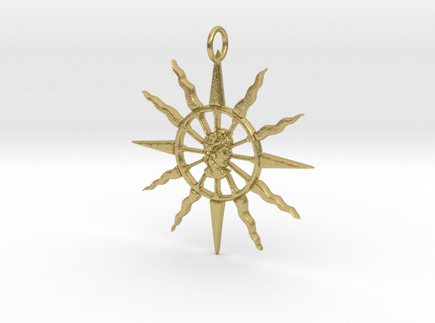 Apollo's solar chariot wheel (original) in Natural Brass