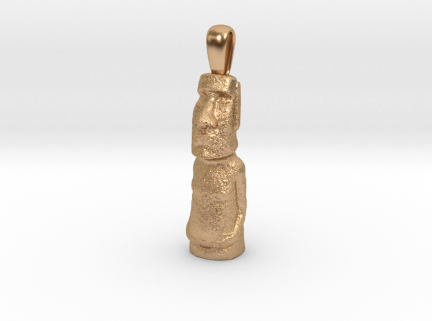Moai Pendant in Polished Bronze