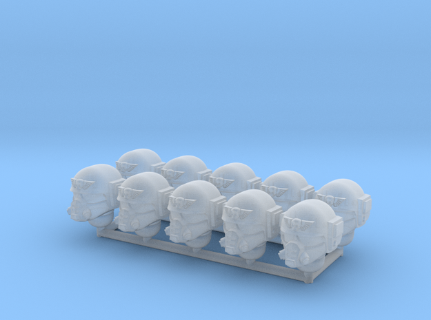 120001 Imperial Heads w Respirator x10 or x20 in Tan Fine Detail Plastic: Small