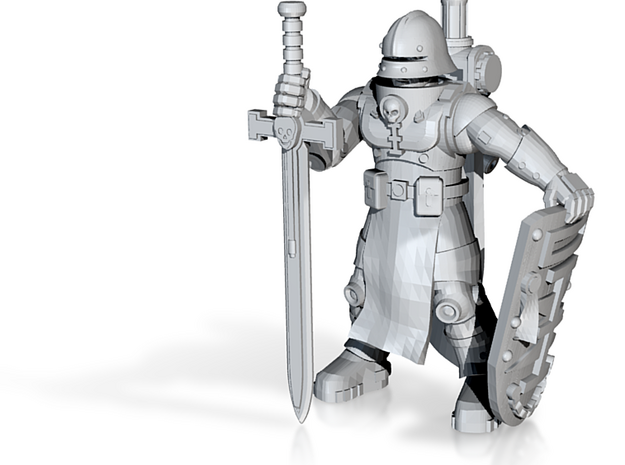 28mm space crusader in Clear Ultra Fine Detail Plastic: 28mm