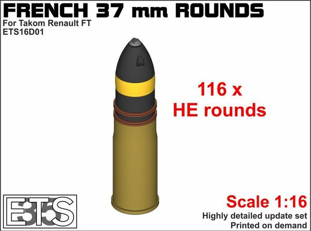 ETS16D10 - SA18 rounds Set 1 [1:16] Full rounds in Tan Fine Detail Plastic
