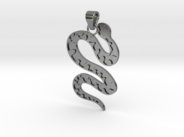 Snake with Bail in Polished Silver (Interlocking Parts)