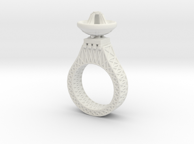 Parabora Ring 02 in White Natural Versatile Plastic