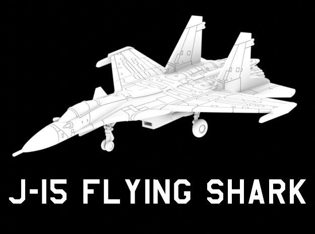 J-15 Flying Shark (Clean) in White Natural Versatile Plastic: 1:220 - Z