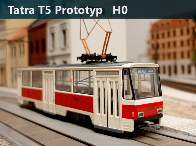 Tatra T5 prototyp H0 [body] in Tan Fine Detail Plastic