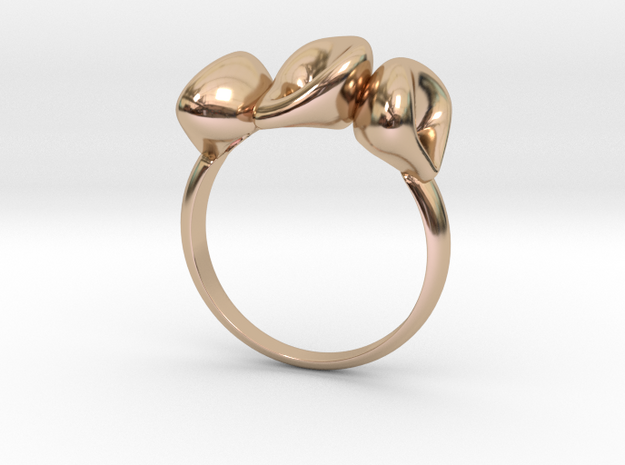 Flower Ring in 14k Rose Gold Plated Brass