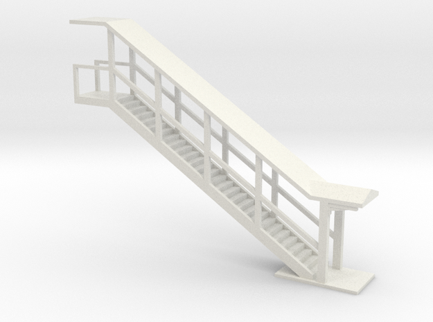 NY Subway Stair Straight H0 in White Natural Versatile Plastic