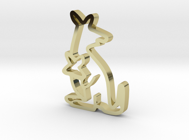 Little Friends collection  Kangaroo in 18k Gold Plated Brass