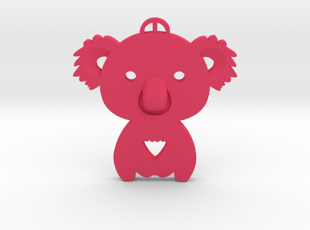 Koala_pendant in Pink Processed Versatile Plastic