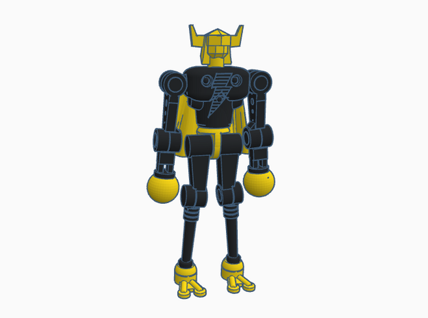 Black Atom Micronauts Figure in Yellow Processed Versatile Plastic