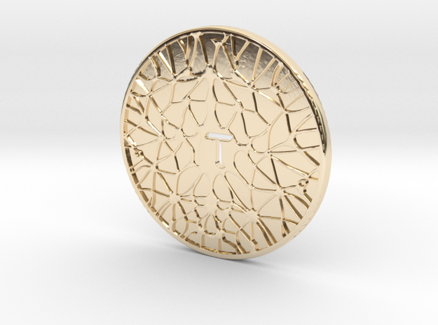 Biττensor Neural Coin (Large) in 14k Gold Plated Brass