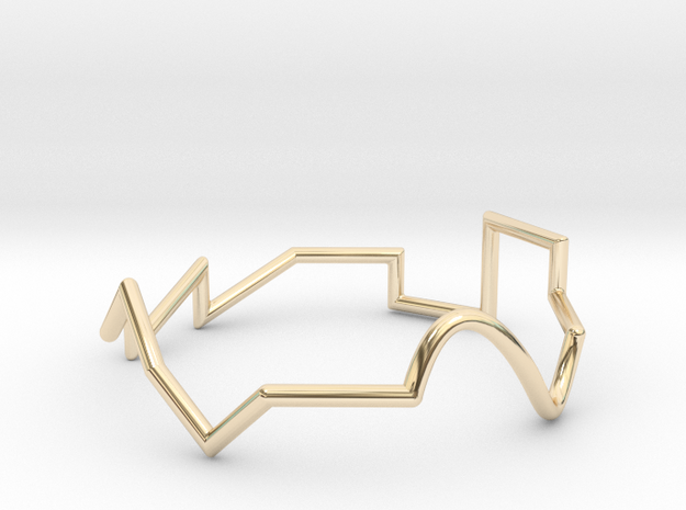Math wave  function ring All Sizes, Multisize in 14k Gold Plated Brass: 13 / 69