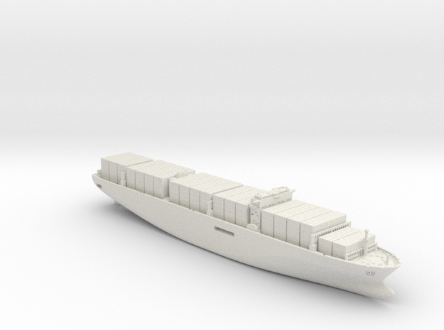 Generic container ship full hull 1:700 ver plastic in White Natural Versatile Plastic