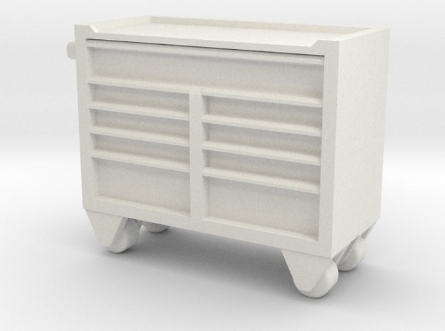 1/64 TOOLBOX with wheels in White Natural Versatile Plastic: 1:64 - S