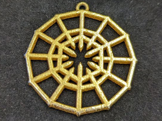 Rejection Emblem 01 Medallion (Sacred Geometry) in Polished Bronze