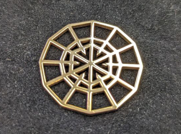 Resurrection Emblem CHARM 01 (Sacred Geometry) in Polished Brass