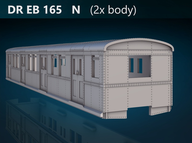DR EB 165 beiwagen  N [2x body] in Tan Fine Detail Plastic