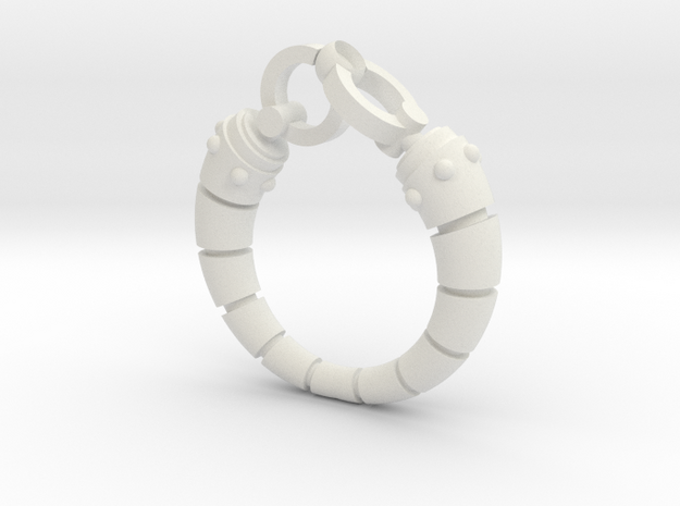 Robot arm Ring in White Natural Versatile Plastic