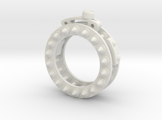 Mechanical Wheel Ring in White Natural Versatile Plastic