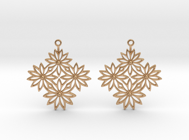 Leave earrings  in Polished Bronze