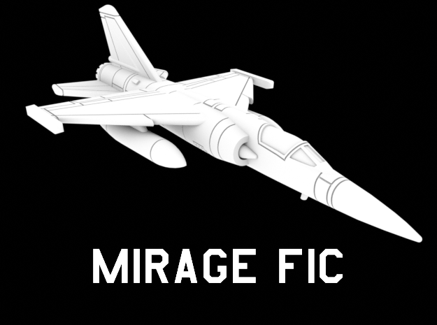 1:285 Scale Mirage F1C (Drop Tanks Only, Gear Up) in White Natural Versatile Plastic