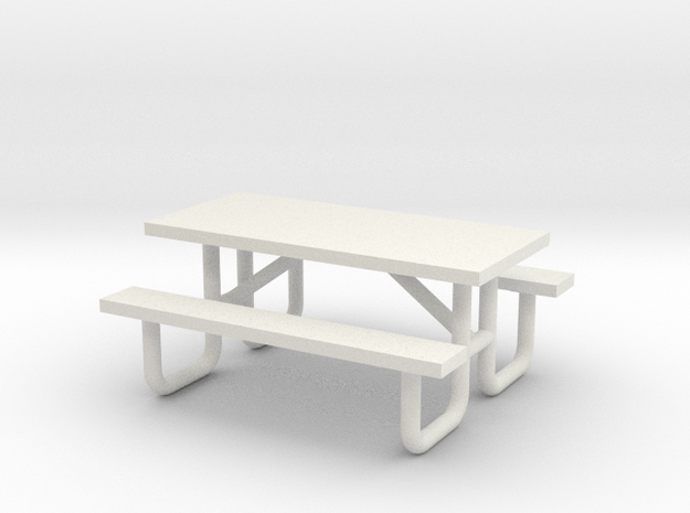 Picnic Table Metal 6ft(1) 1:64 in White Natural Versatile Plastic