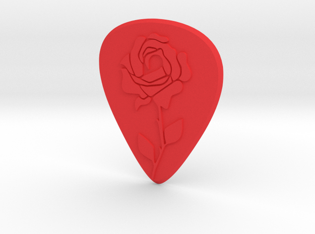 guitar pick_rose in Red Processed Versatile Plastic