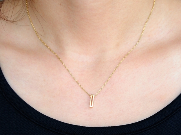 I Letter Pendant (Necklace) in 18k Gold Plated Brass