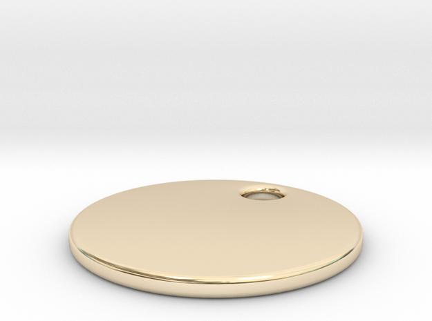 round half inch pendant customizable in 14k Gold Plated Brass