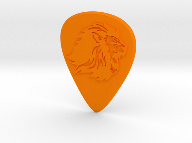 guitar pick_Lion in Orange Processed Versatile Plastic