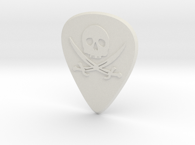 guitar pick_Pirate Skull in White Natural Versatile Plastic