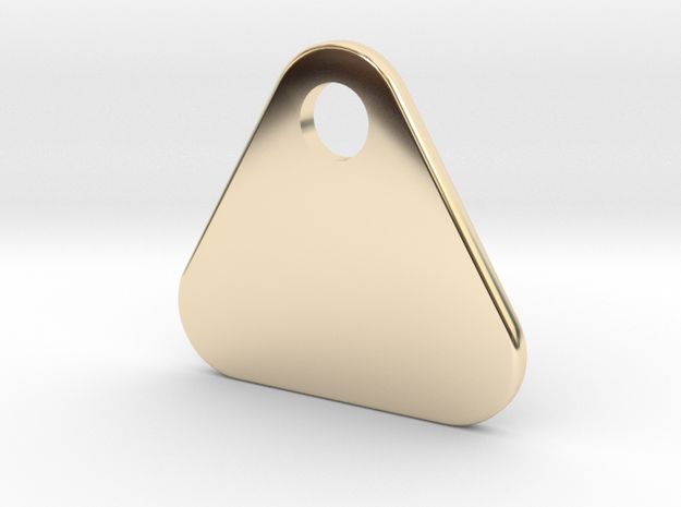 Photo engraved triangle Pendant 15 mm in 14k Gold Plated Brass