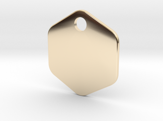 hex pendant 19 mm in 14k Gold Plated Brass