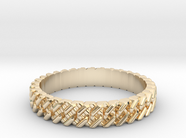 Cuban Link Ring All sizes, Multisize - small in 14k Gold Plated Brass: 10 / 61.5