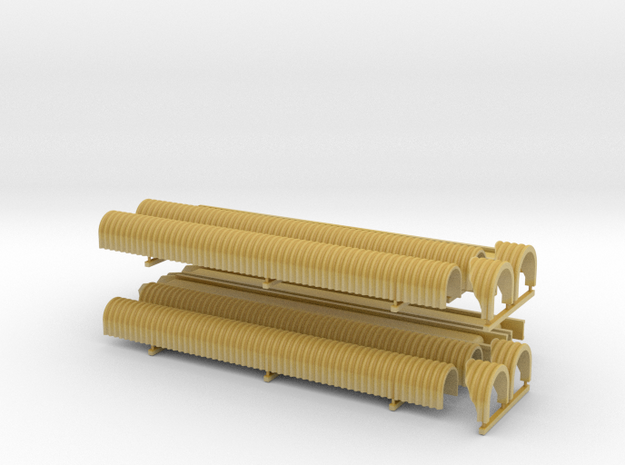 'N Scale' - Coal Loading Conveyors - Corrugated in Tan Fine Detail Plastic
