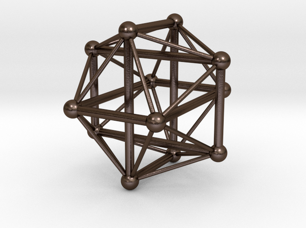 Borromean Icosahedron in Polished Bronze Steel
