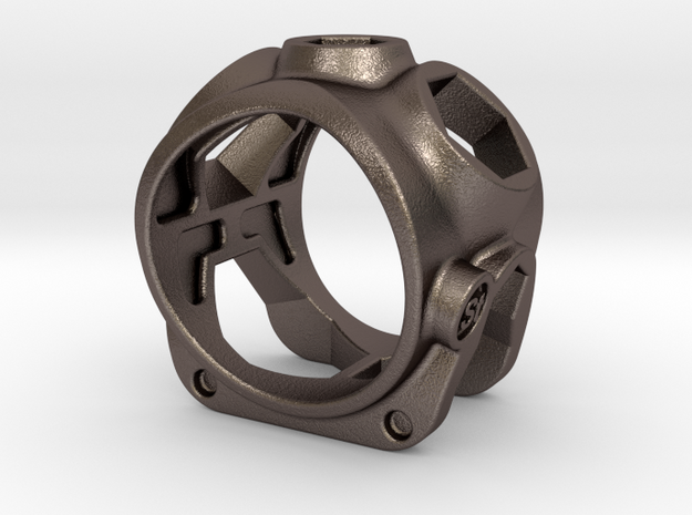 1086 ToolRing - size 10 (19,80 mm) in Polished Bronzed Silver Steel