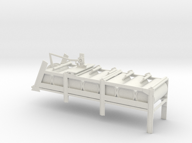 1/24 Scale Depth Charge Rack Mk 11 with Charges in White Natural Versatile Plastic