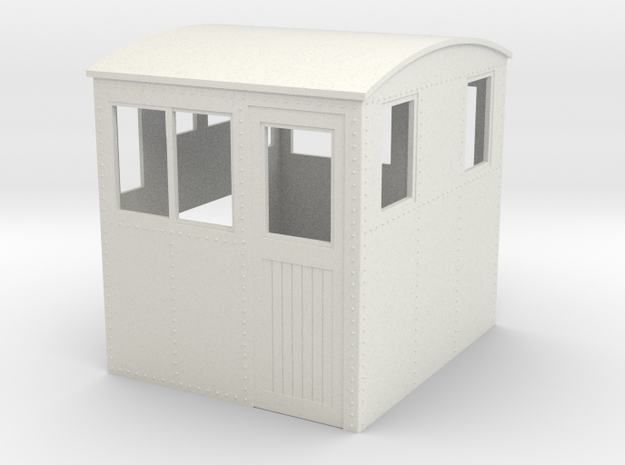 On30 conversion cab side entry for endcab loco in White Natural Versatile Plastic